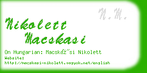 nikolett macskasi business card